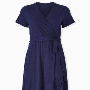Torrid Navy Wrap Dress 1x